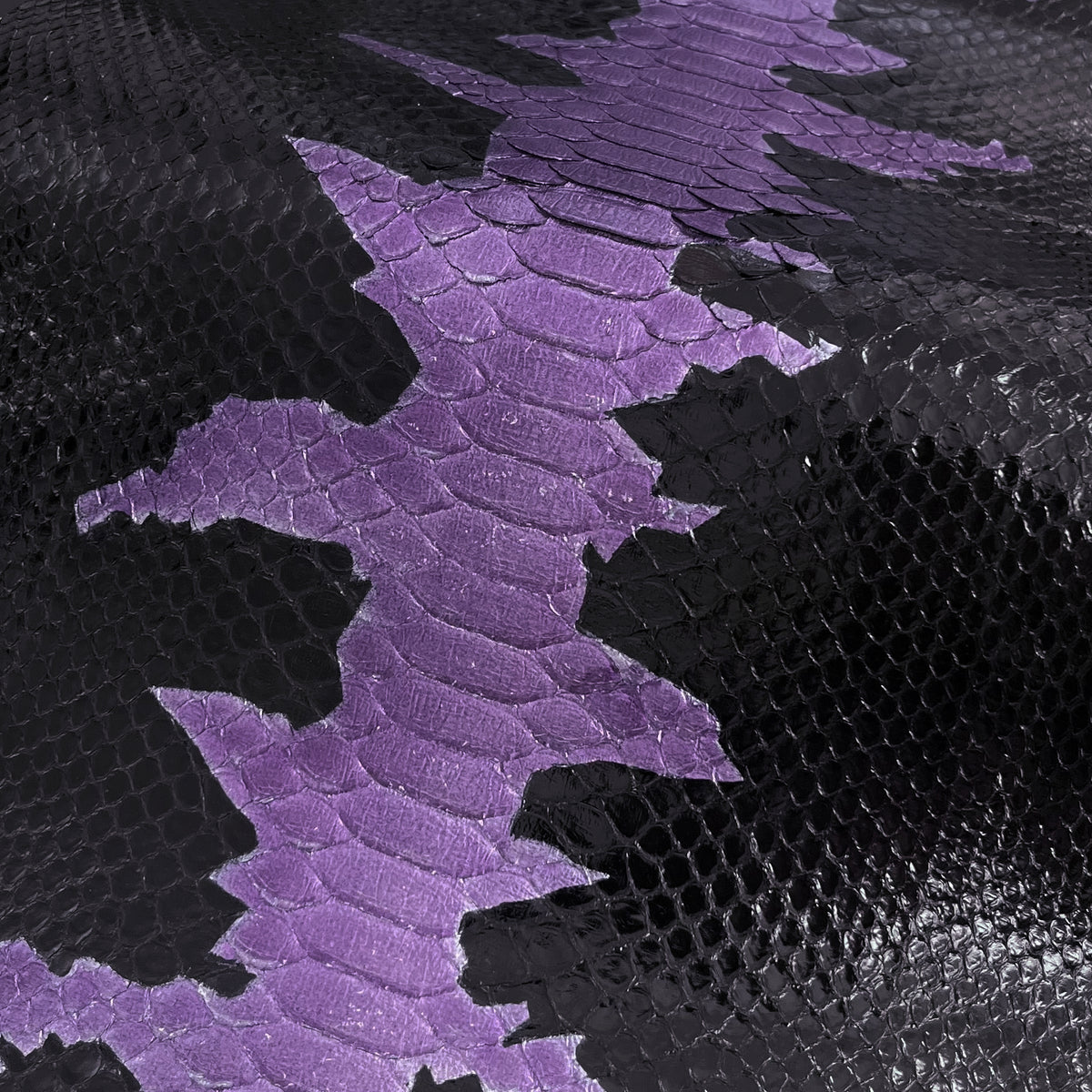 Glazed Reticulated Python | Black Violet Starburst | Back Cut