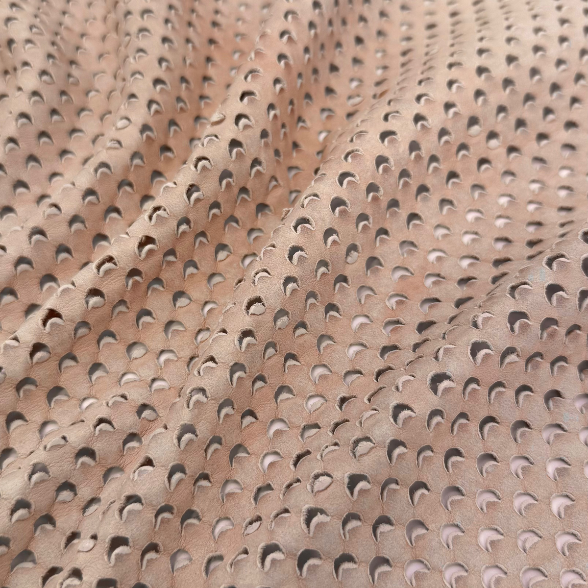 Eyelet Perforated Lamb | Light Blush