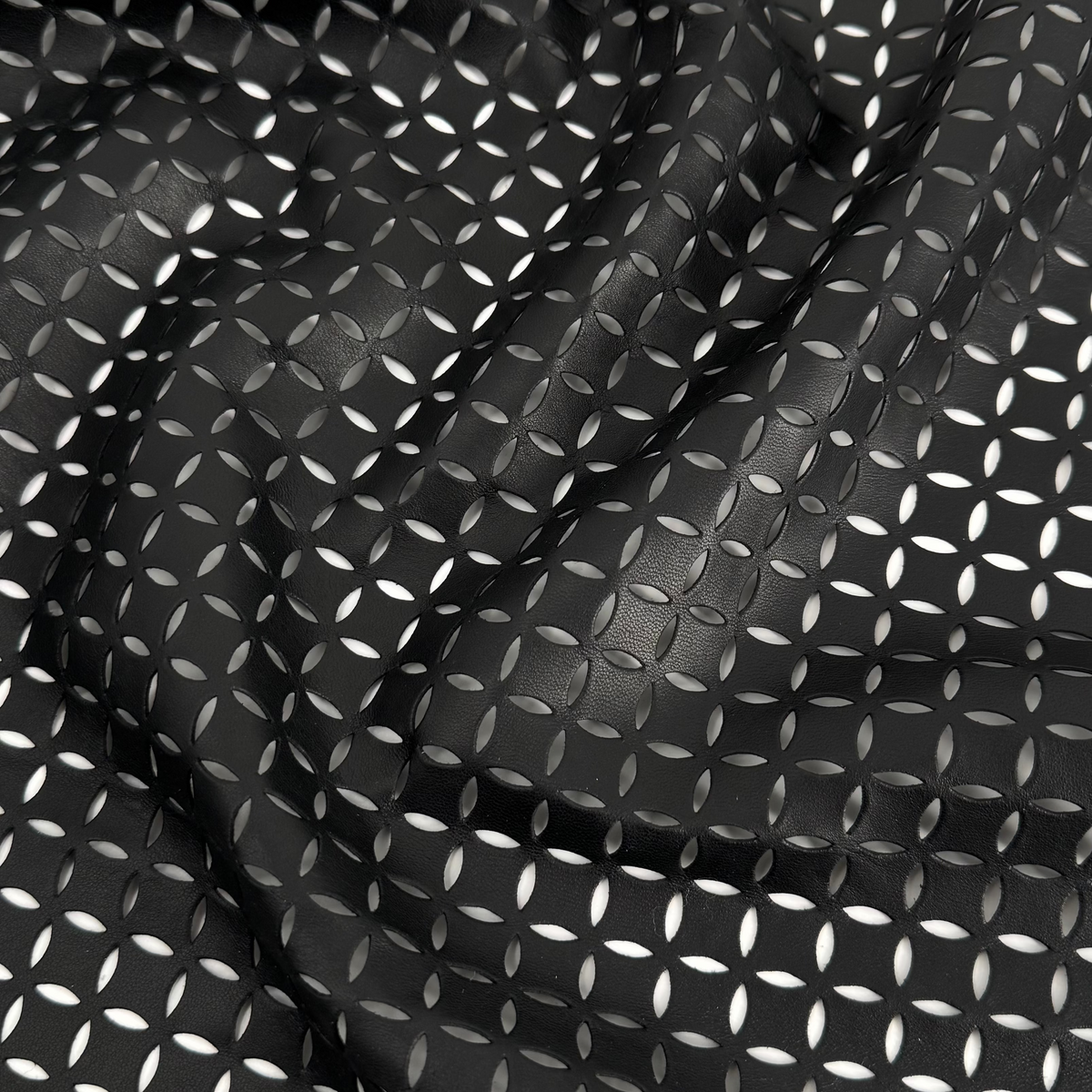 Black Eyelet Perforated Lamb Leather - only 5 skins left | SALE