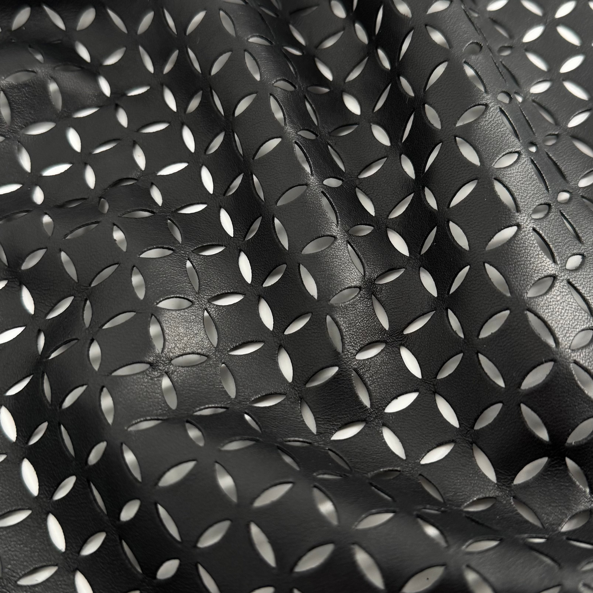 Black Eyelet Perforated Lamb Leather - only 5 skins left | SALE