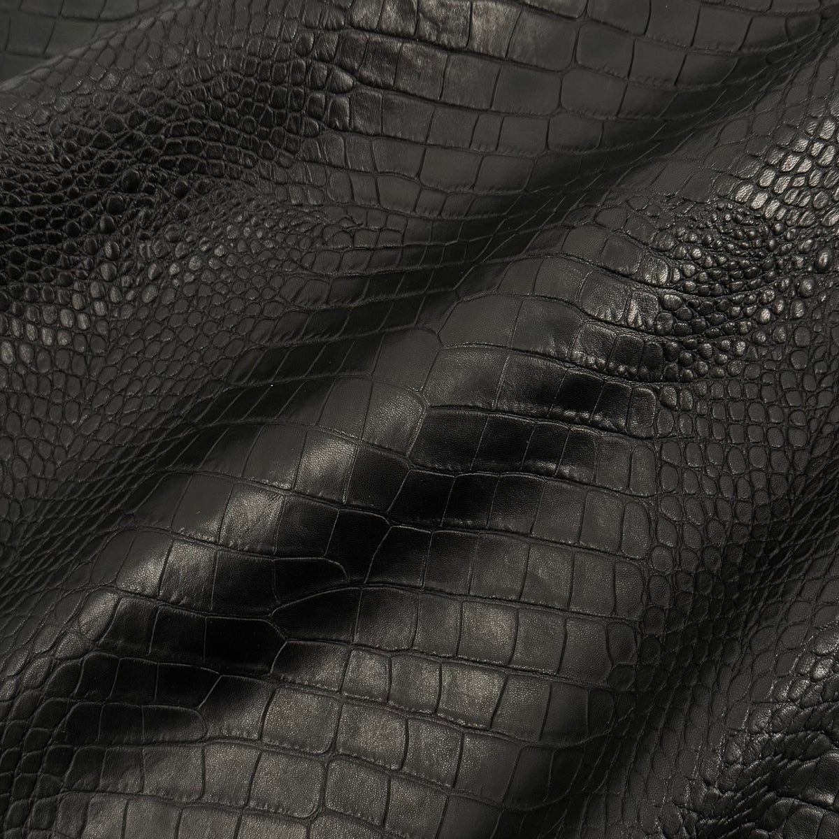 French Veg-Tan Crocodile Embossed Lamb Leather