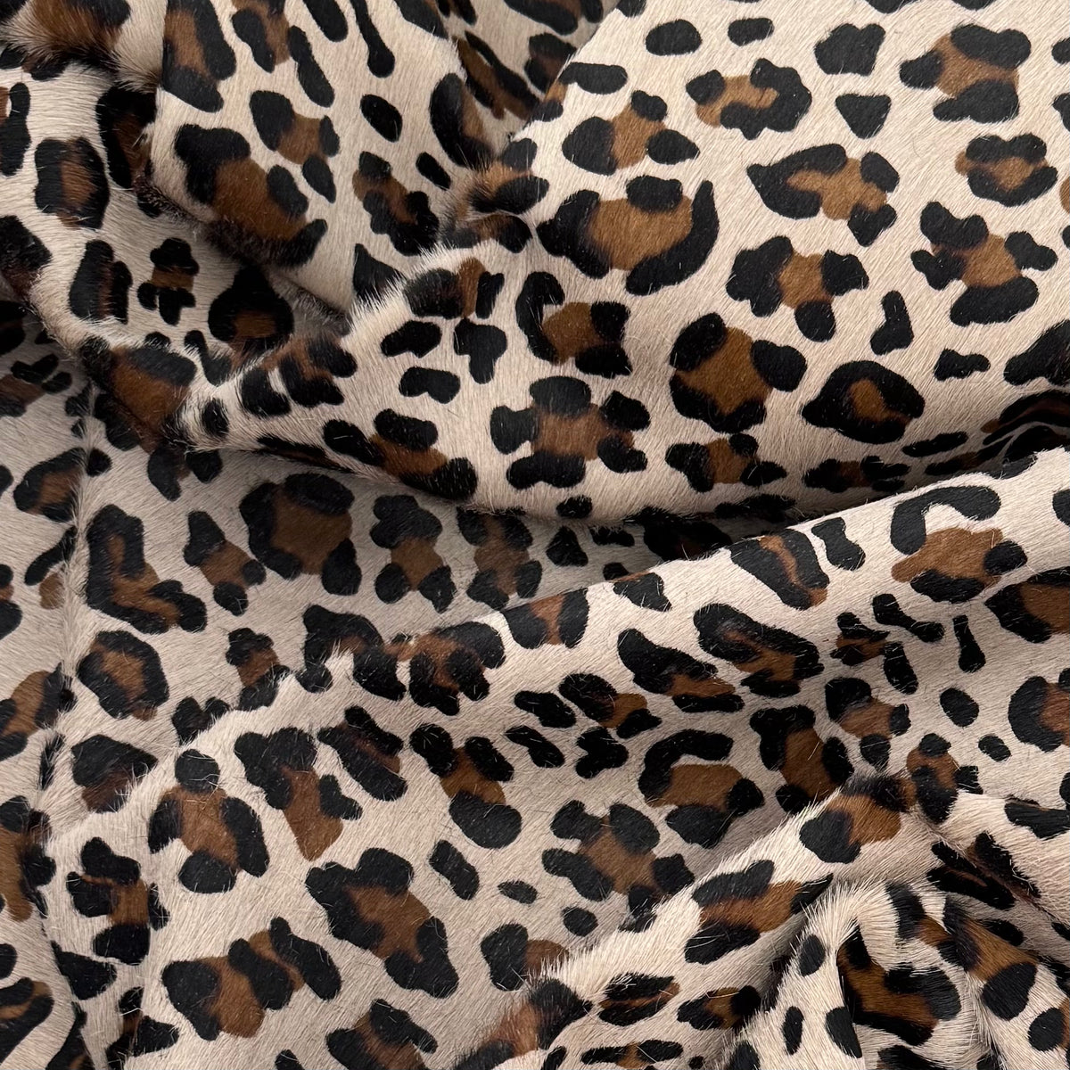 Italian Hair-On Leopard Print Cow Hide | Short Hair