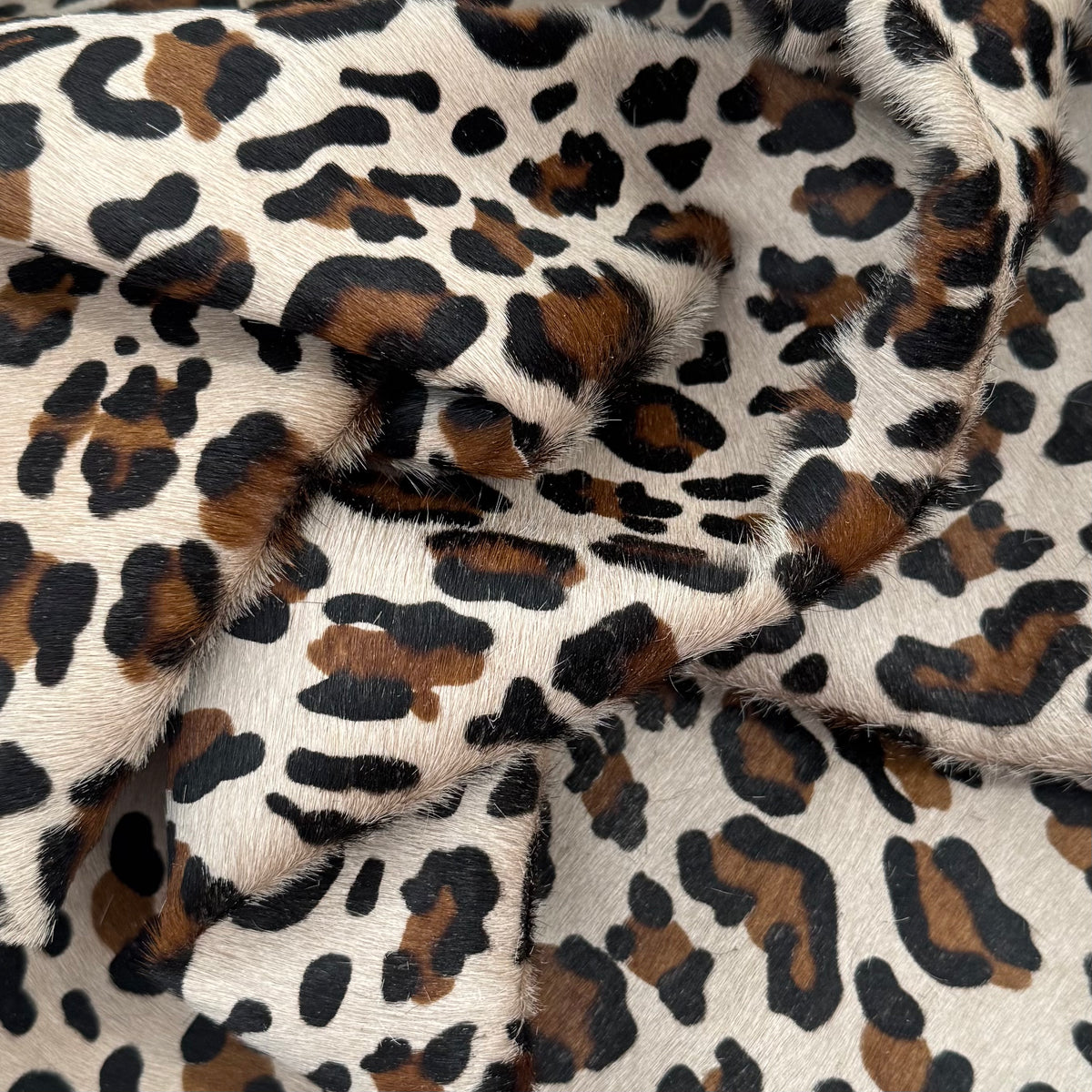 Italian Hair-On Leopard Print Cow Hide | Short Hair
