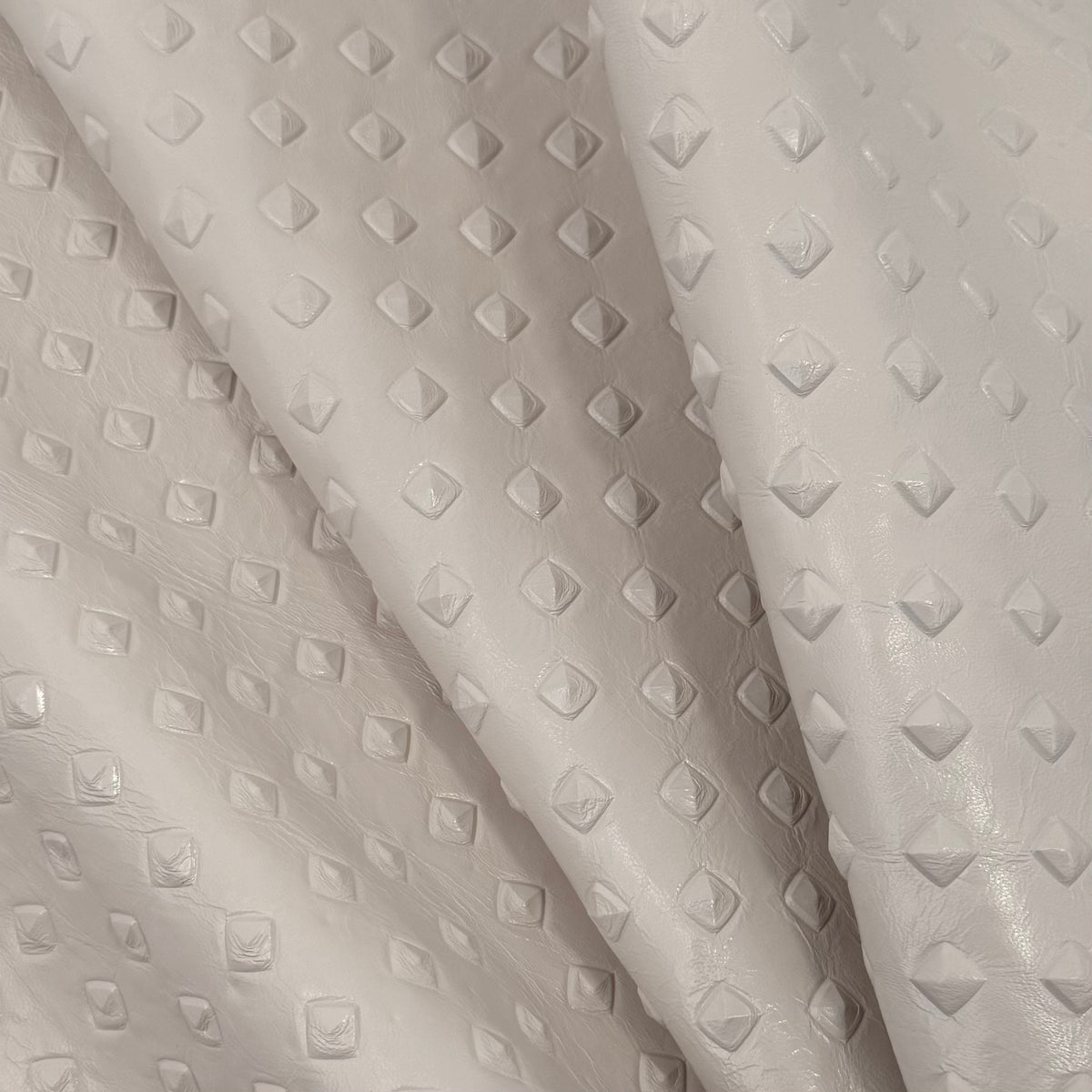 Ivory Pyramid Embossed Lamb Leather - Low Stock! | SALE