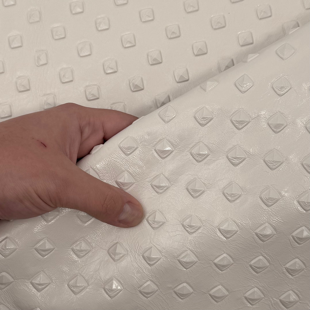 Ivory Pyramid Embossed Lamb Leather - Low Stock! | SALE