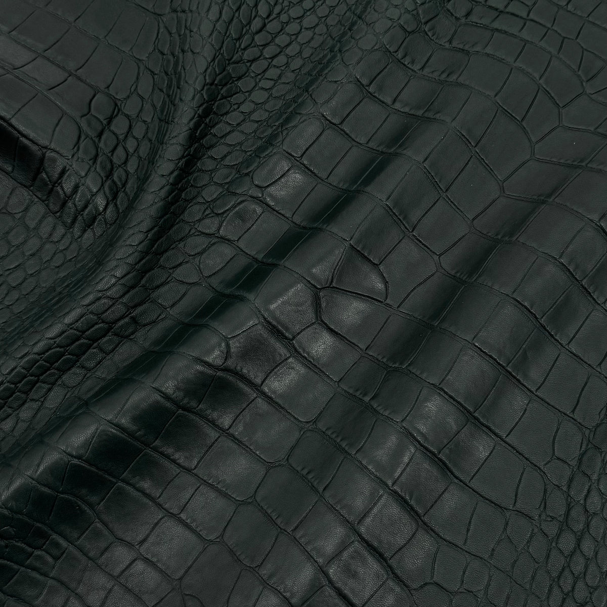 French Veg-Tan Crocodile Embossed Lamb Leather