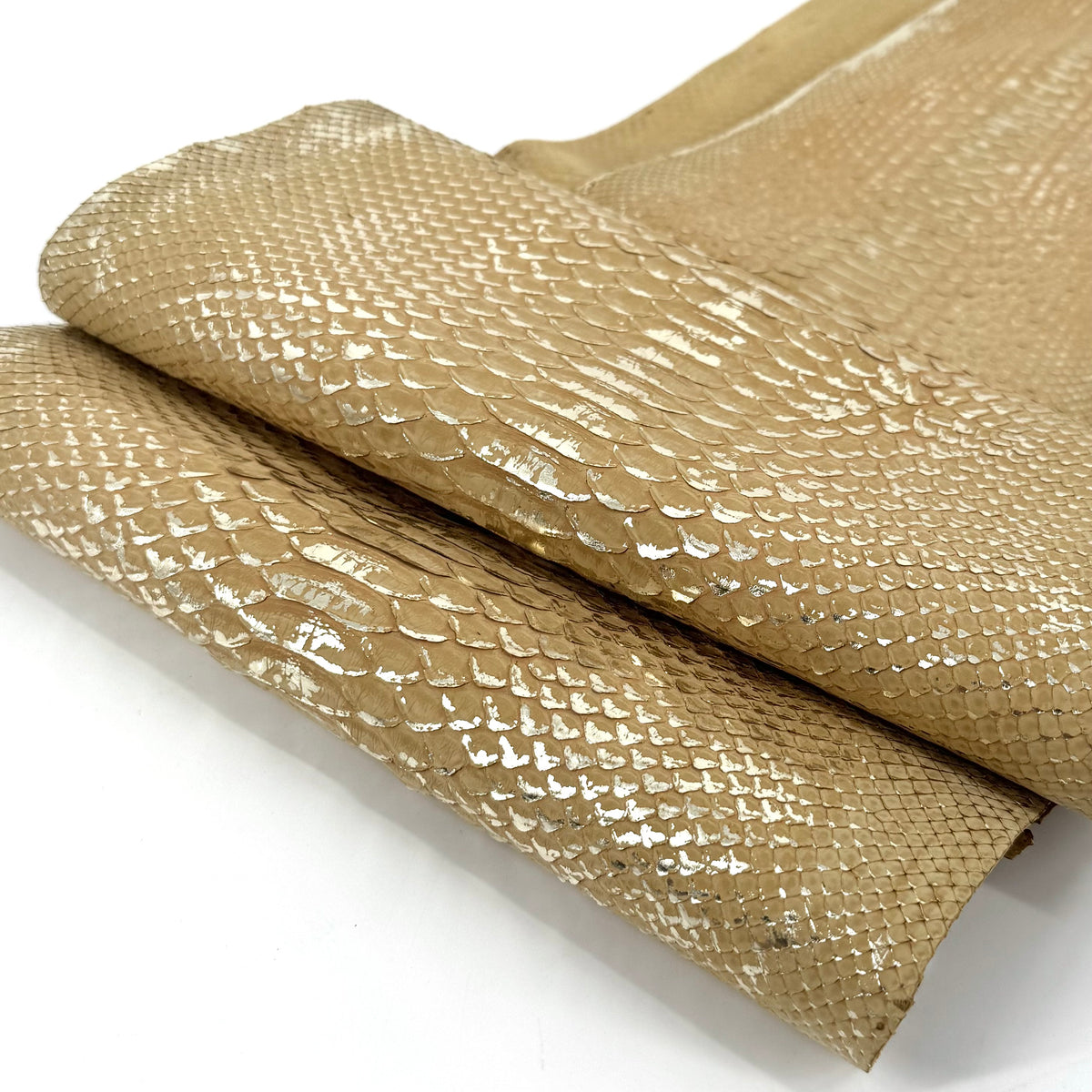 Deadstock Metallic Foil Vintage Gold Python (Short Tail) Only 15 skins available | SALE