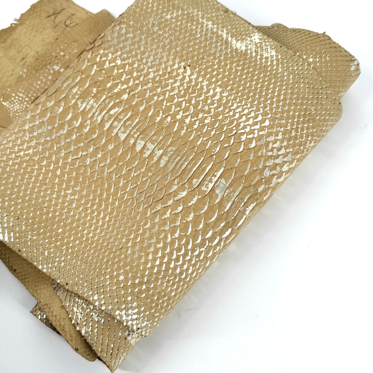 Deadstock Metallic Foil Vintage Gold Python (Short Tail) Only 15 skins available | SALE