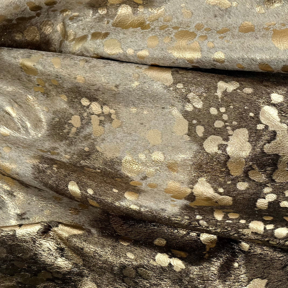 Gold Metallic Spotty Hair-On Cow