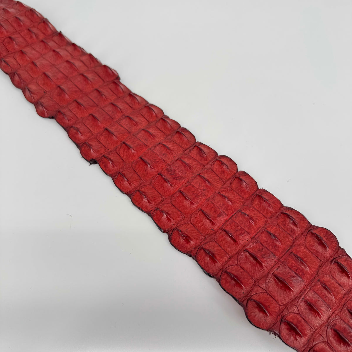 Premium Flame Red crocodile leather backstrap – eye-catching and bold material for accessories