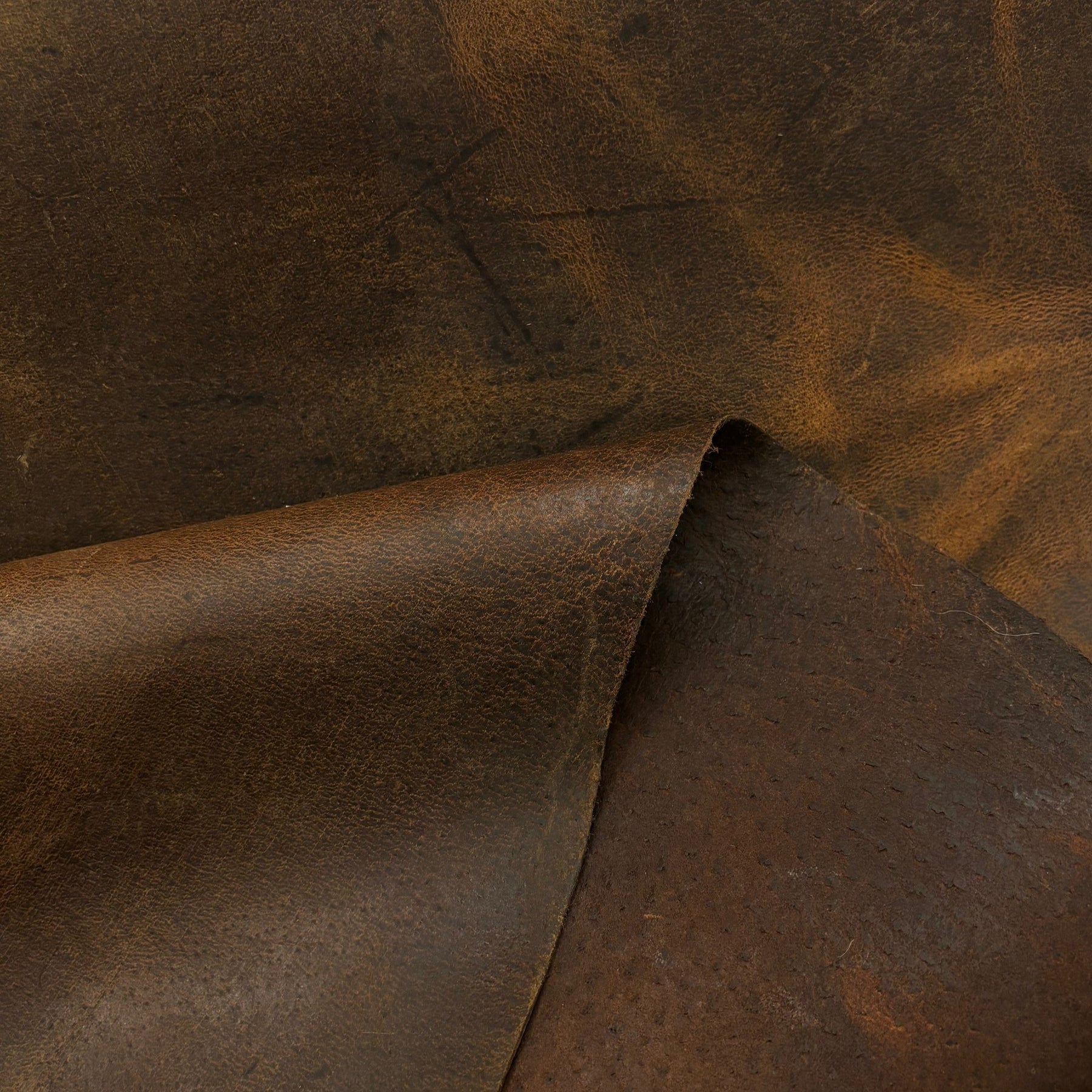 Waxy Distressed Boar Leather Hide | Made in America