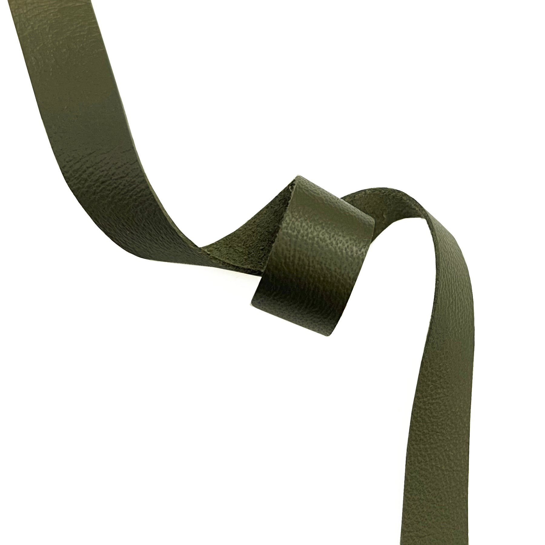 Raw Edge Leather Trim | Army Green