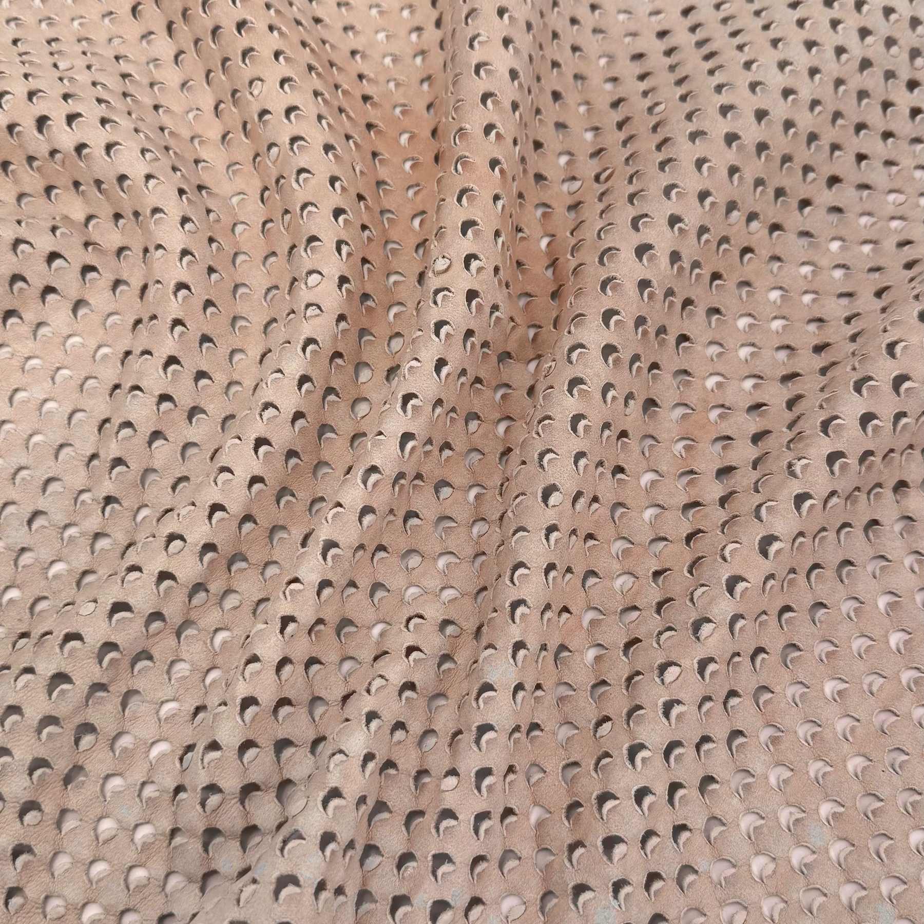 Eyelet Perforated Lamb | Light Blush