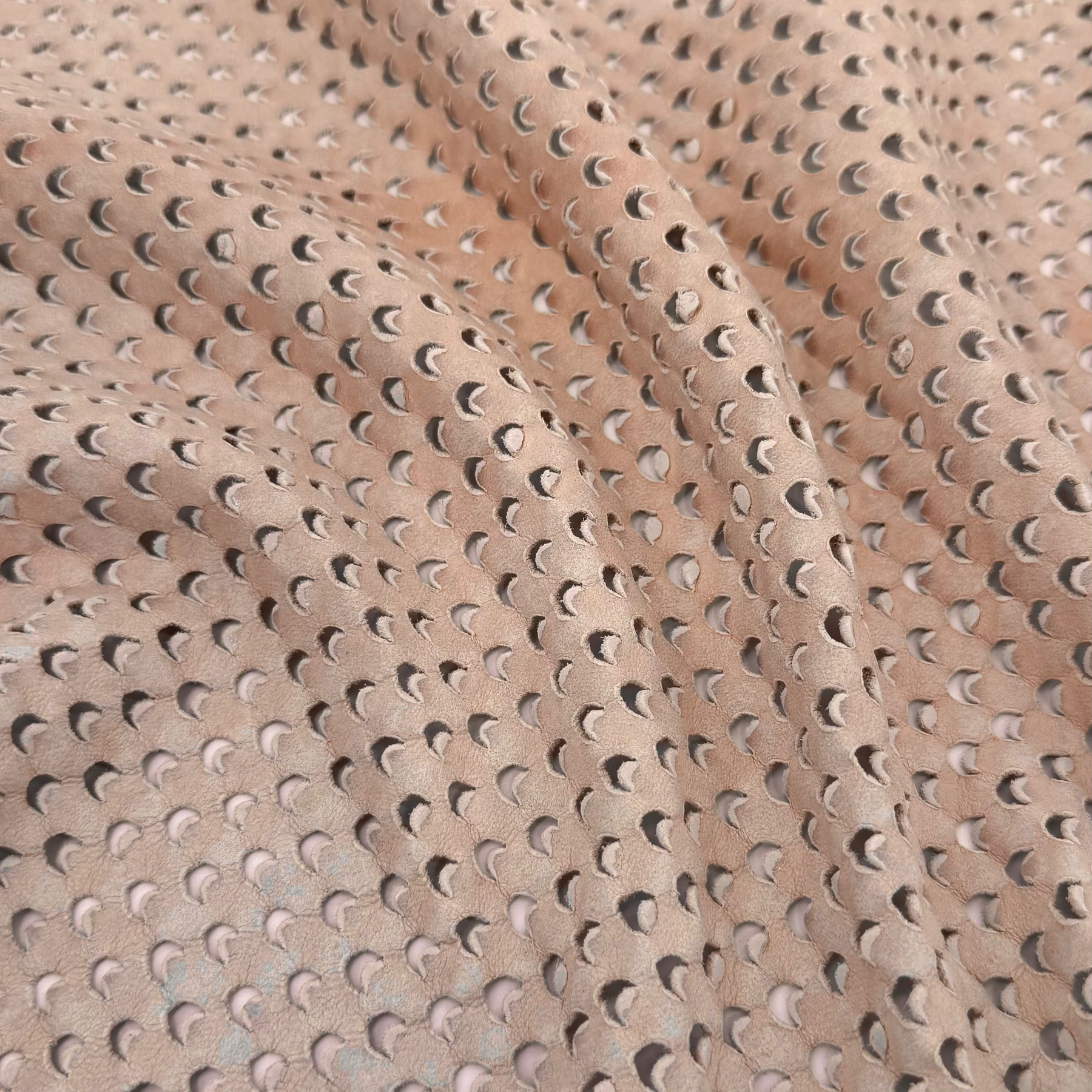 Eyelet Perforated Lamb | Light Blush