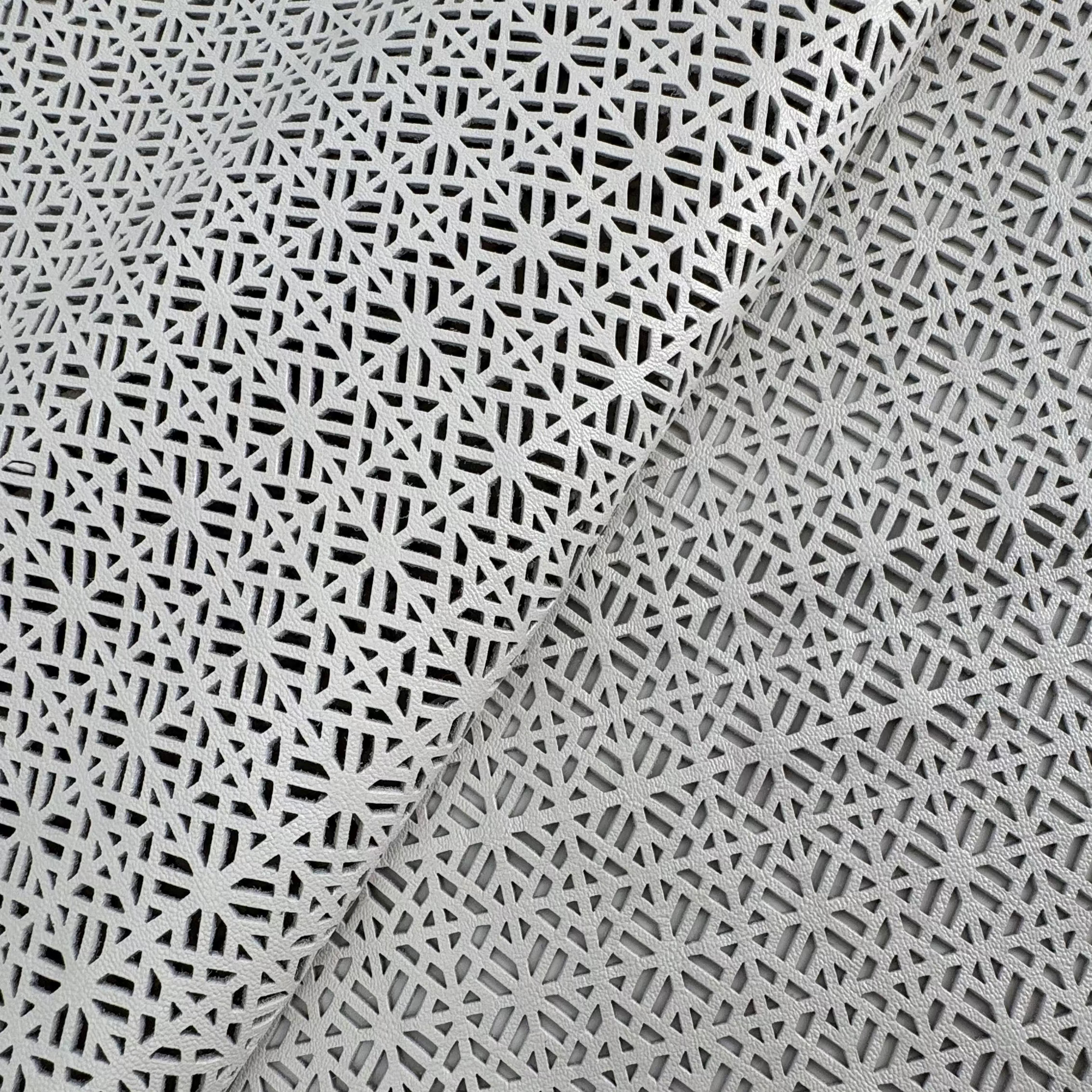 White Geometric Perforated Lamb Leather | SALE