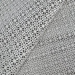 White Geometric Perforated Lamb Leather | SALE