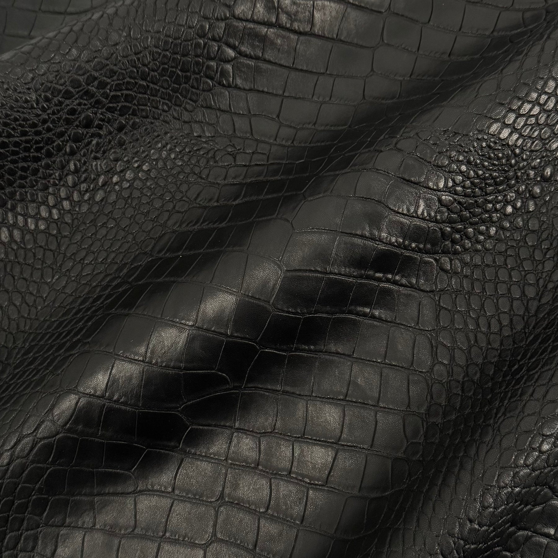 Italian Veg-Tan Crocodile Embossed Lamb Leather