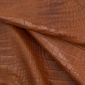 Italian Veg-Tan Crocodile Embossed Lamb Leather