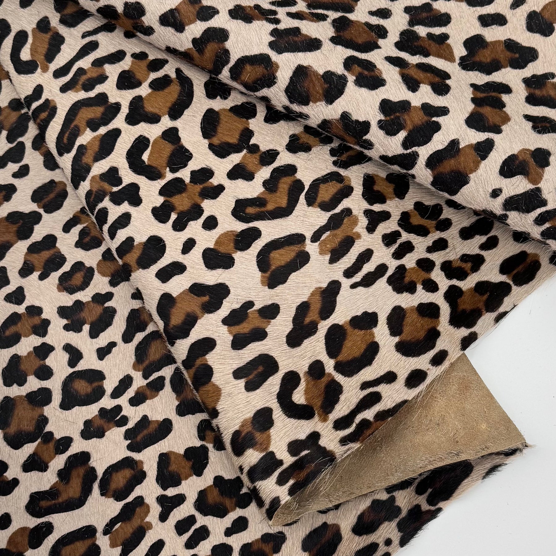 Italian Hair-On Leopard Print Cow Hide | Short Hair
