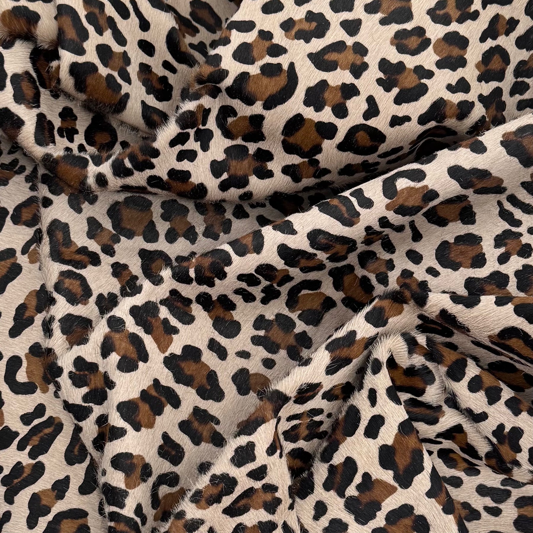 Italian Hair-On Leopard Print Cow Hide | Short Hair