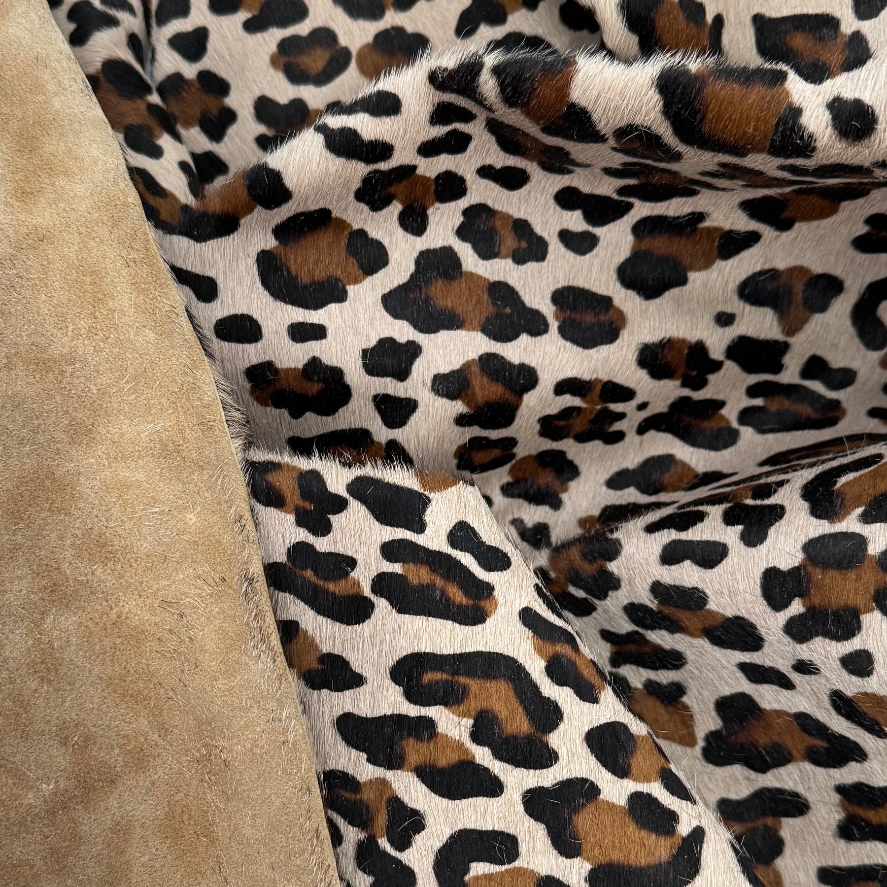 Italian Hair-On Leopard Print Cow Hide | Short Hair