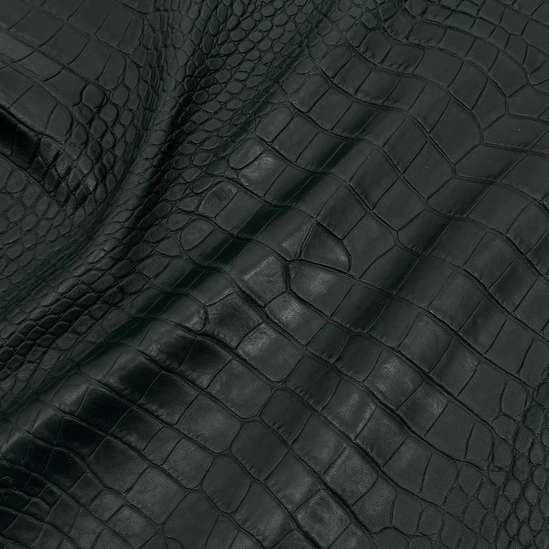 French Veg-Tan Crocodile Embossed Lamb Leather