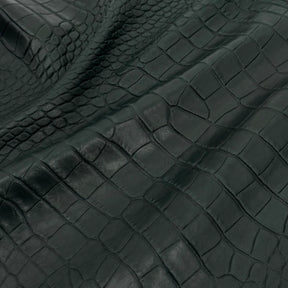 French Veg-Tan Crocodile Embossed Lamb Leather