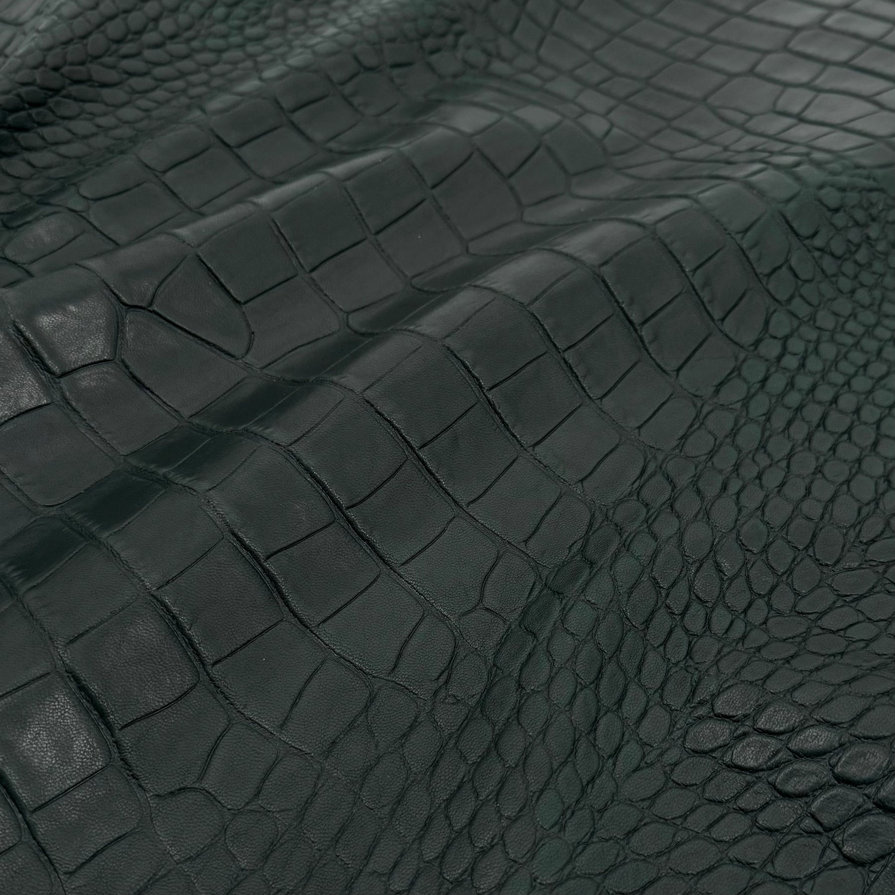 French Veg-Tan Crocodile Embossed Lamb Leather