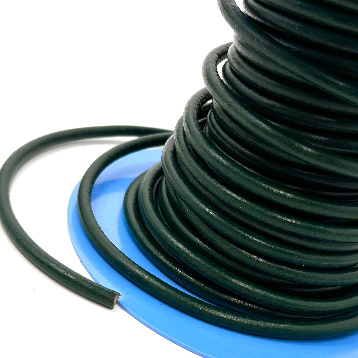 Green Leather Cord | 1mm to 6mm | Ships in 3 weeks