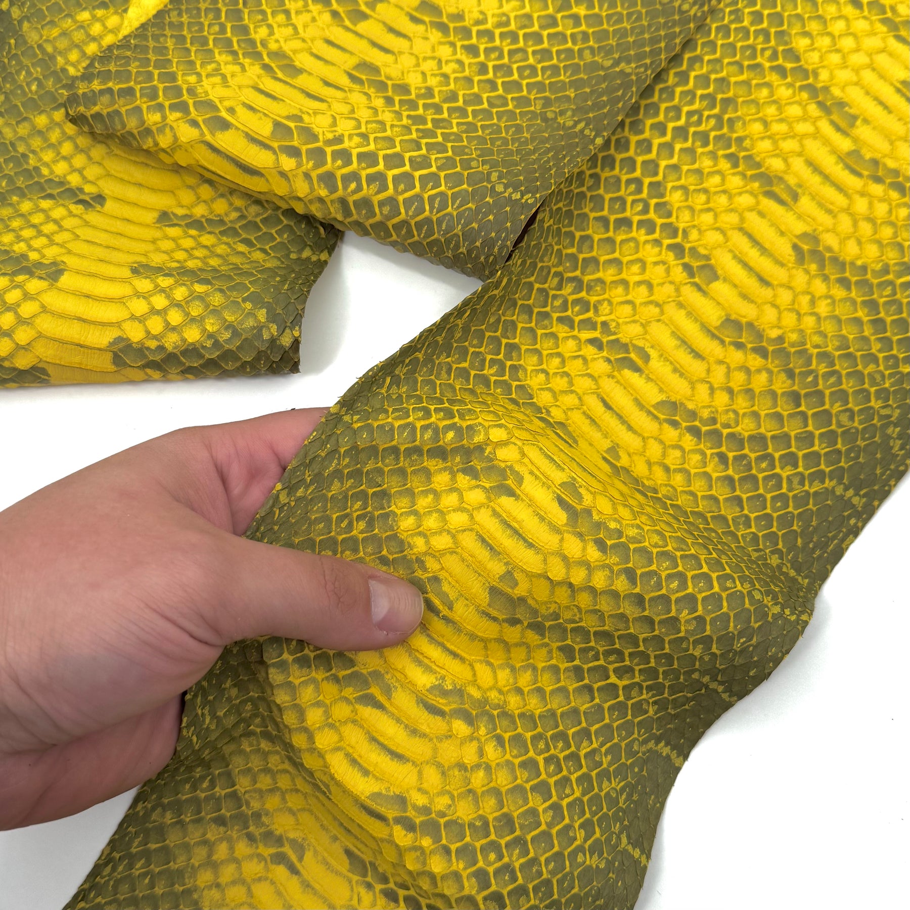 Yellow Genuine Elaphe Snakeskin | SALE