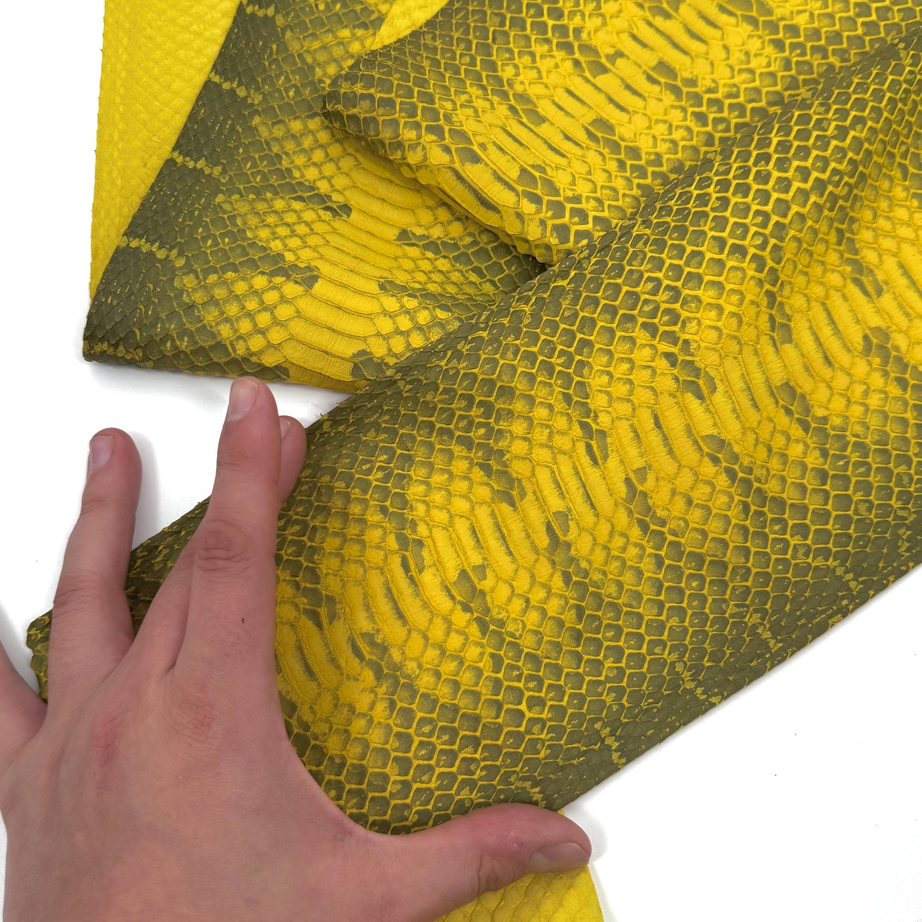 Yellow Genuine Elaphe Snakeskin | SALE