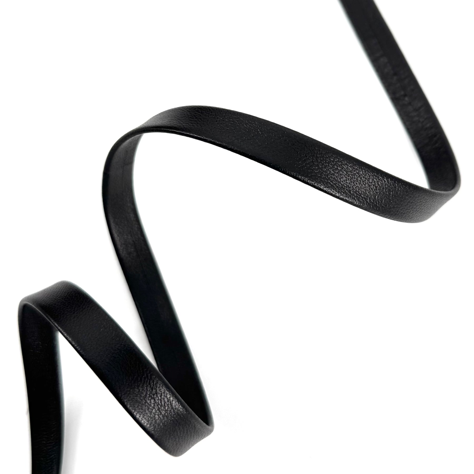 1/2 Inch Double Fold Black Nappa Lamb Trim