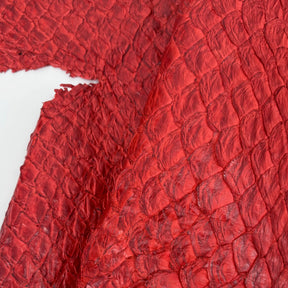 Poppy Red Pirarucu Fish Leather