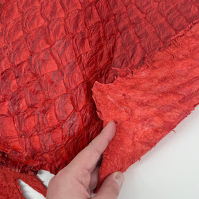 Poppy Red Pirarucu Fish Leather