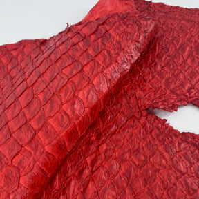 Poppy Red Pirarucu Fish Leather
