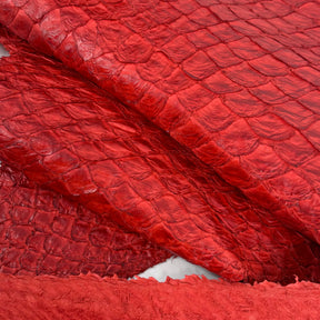 Poppy Red Pirarucu Fish Leather