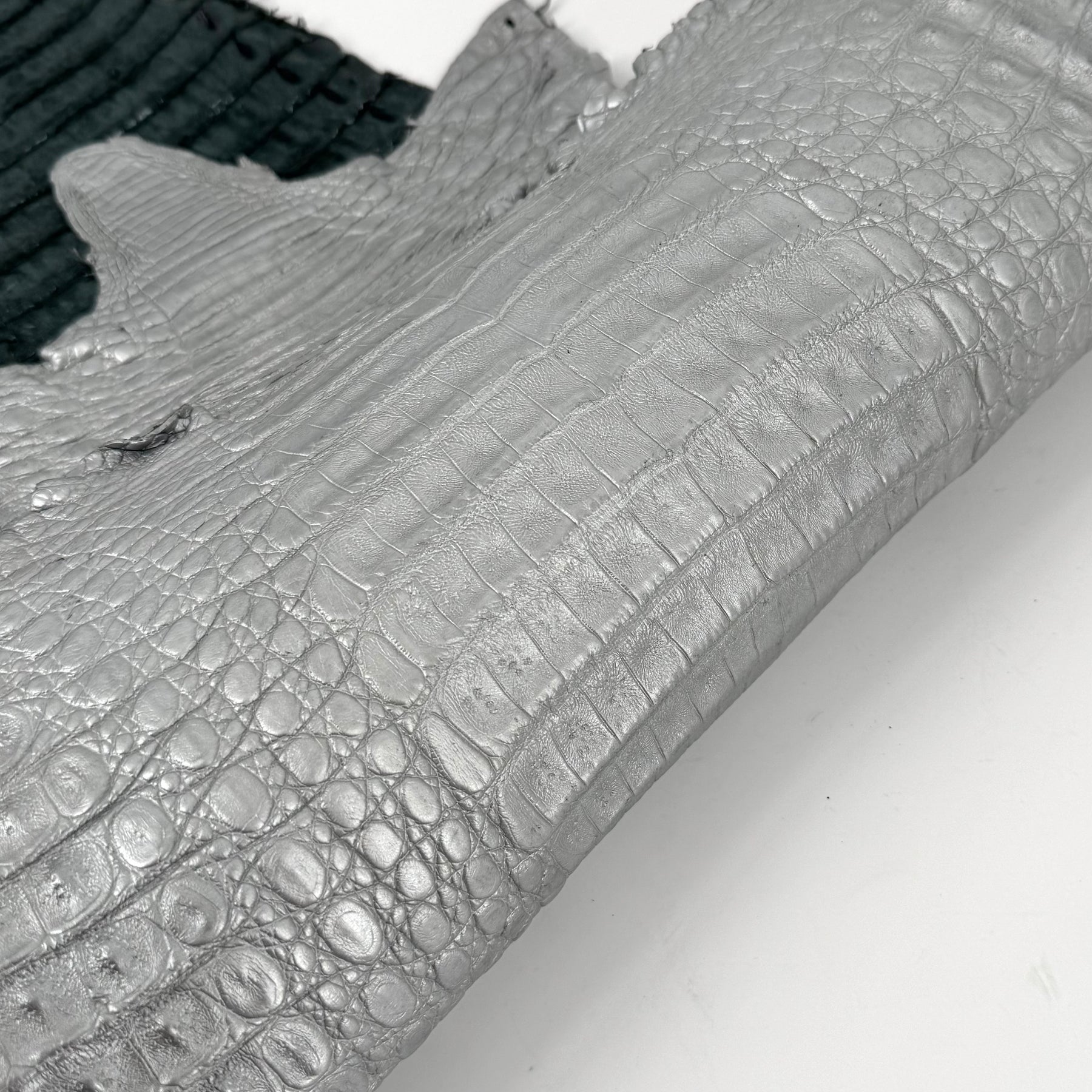 Matte Silver Caiman Crocodile | SALE