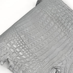 Matte Silver Caiman Crocodile | SALE