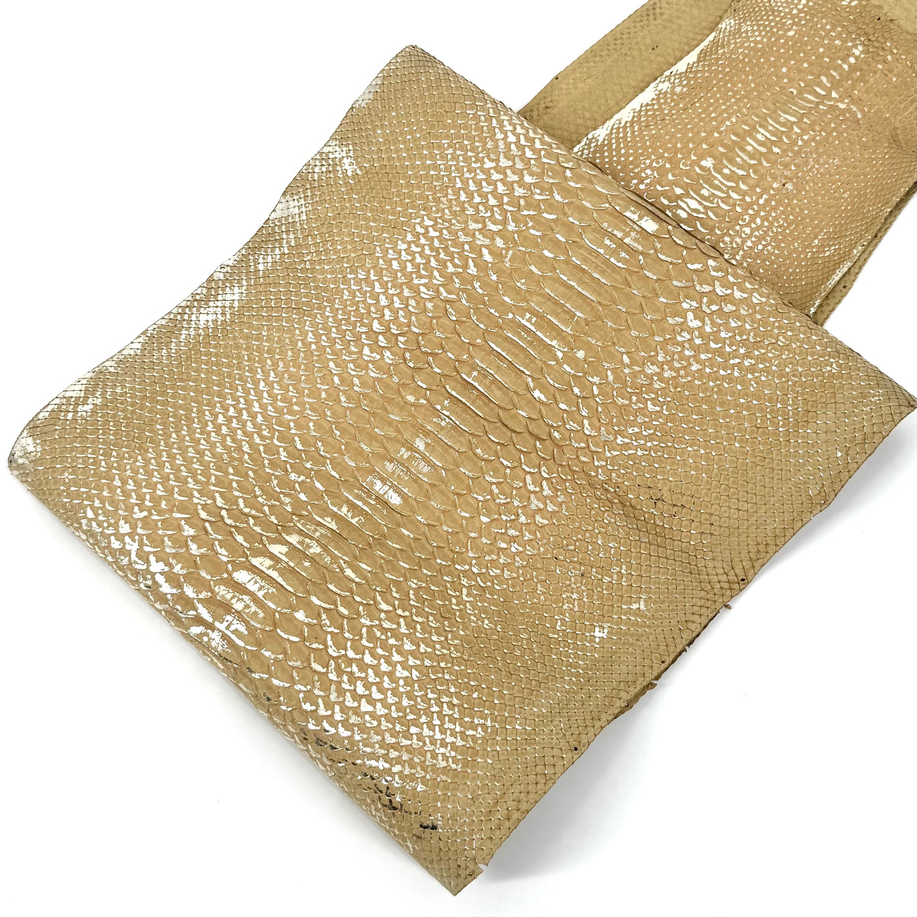 Deadstock Metallic Foil Vintage Gold Python (Short Tail) Only 8 skins available | SALE