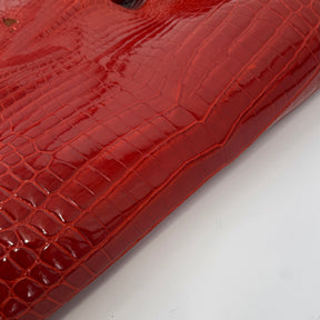 Glazed American Alligator in Crimson Red/Orange | 41 cm
