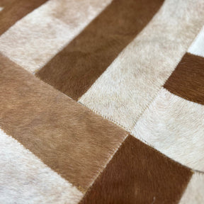 Natural Rectangle Cowhide Hair-On Patchwork Area Rug