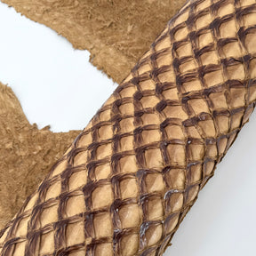 Caramel Inverted Pirarucu Fish Leather