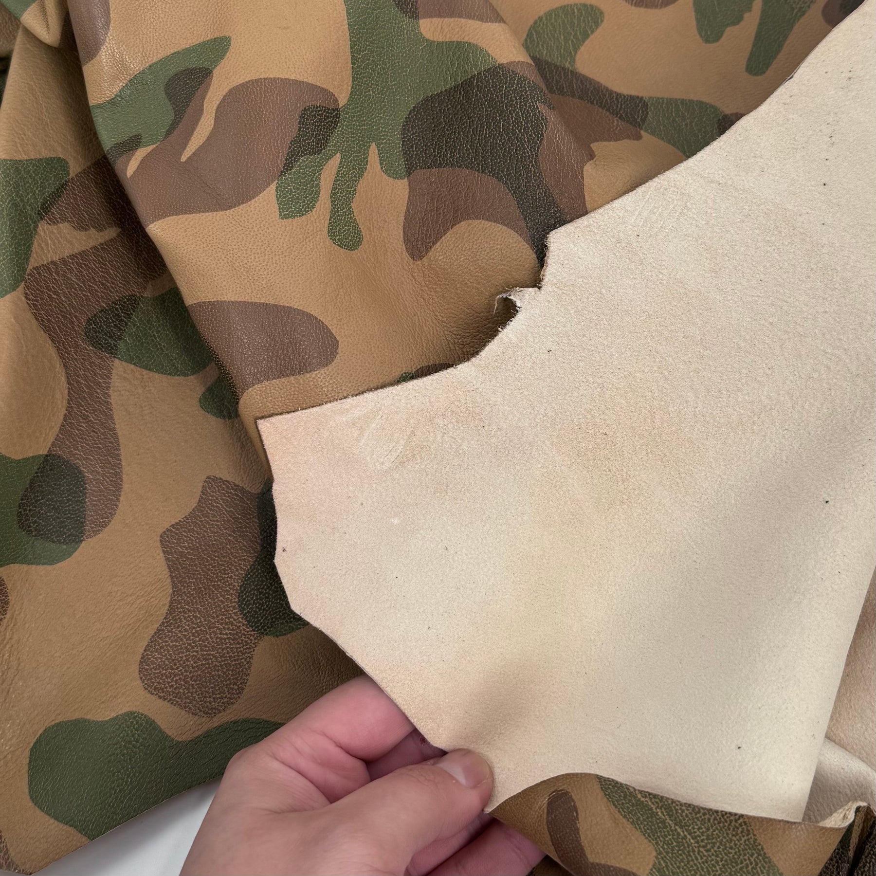 Camo Lamb Leather Vintage/Distressed Vegetable Tanned