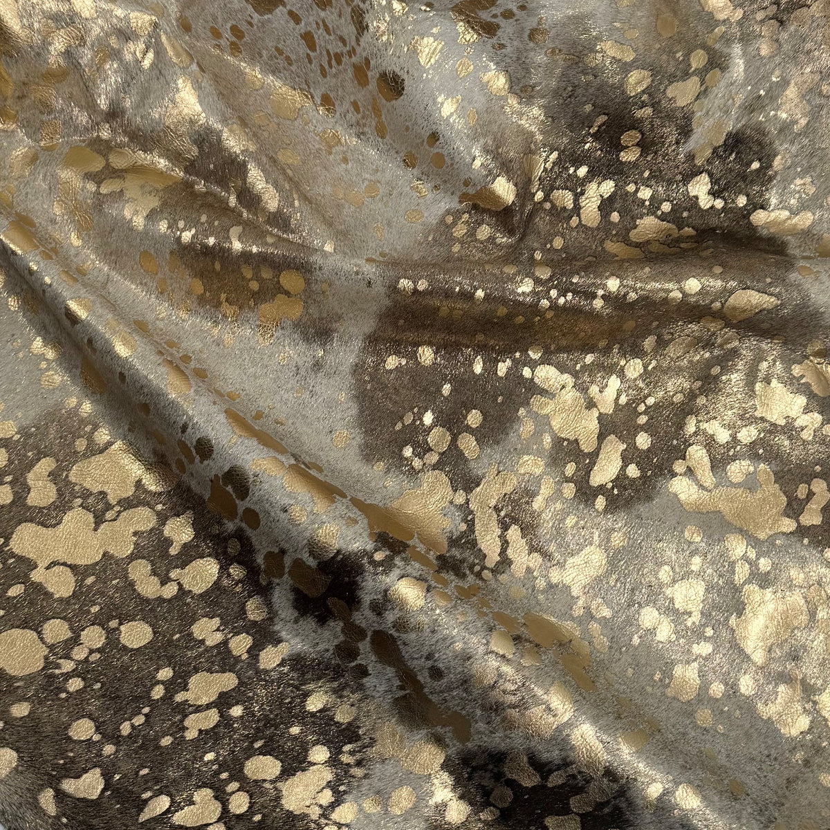 Gold Metallic Spotty Hair-On Cow