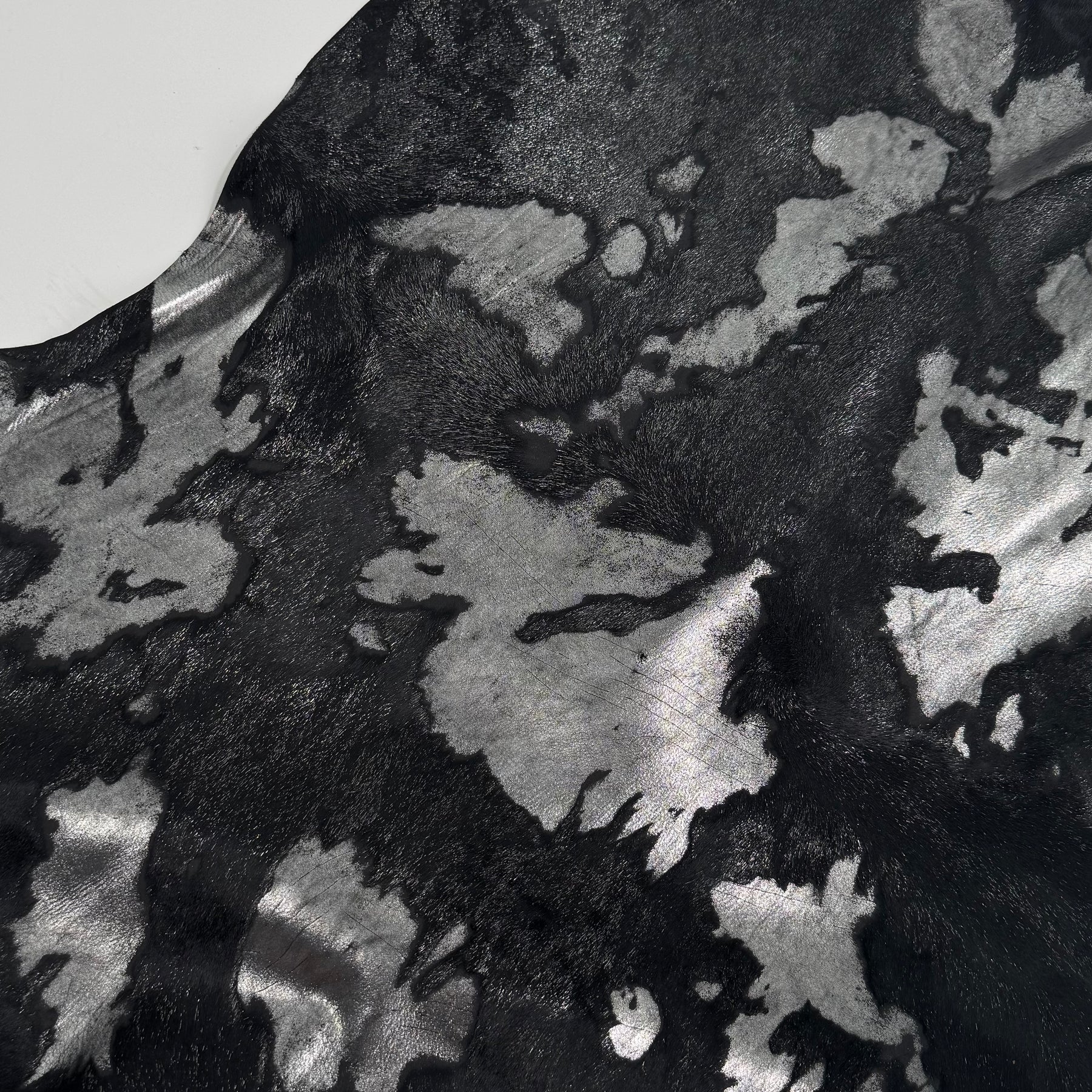 Silver Metallic Rust Hair-on Acid-Wash Baby Calf