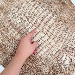 30% OFF Large Nile Crocodile - Hand Painted "Cinnamon Beige" 45 cm | SALE