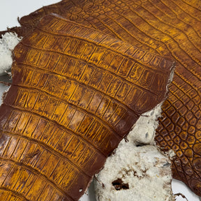 25% OFF Large Nile Crocodile - Hand Painted "Yellow Rust" 44 cm | SALE