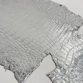 Silver Mirror Foil Mini Nile Crocodile | 23-26 cm