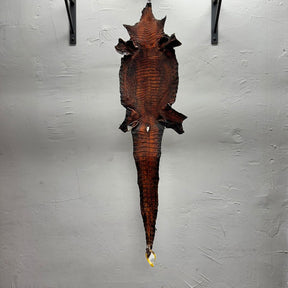 Hand Painted Nile Crocodile | Black + Dusk Orange| 23 cm