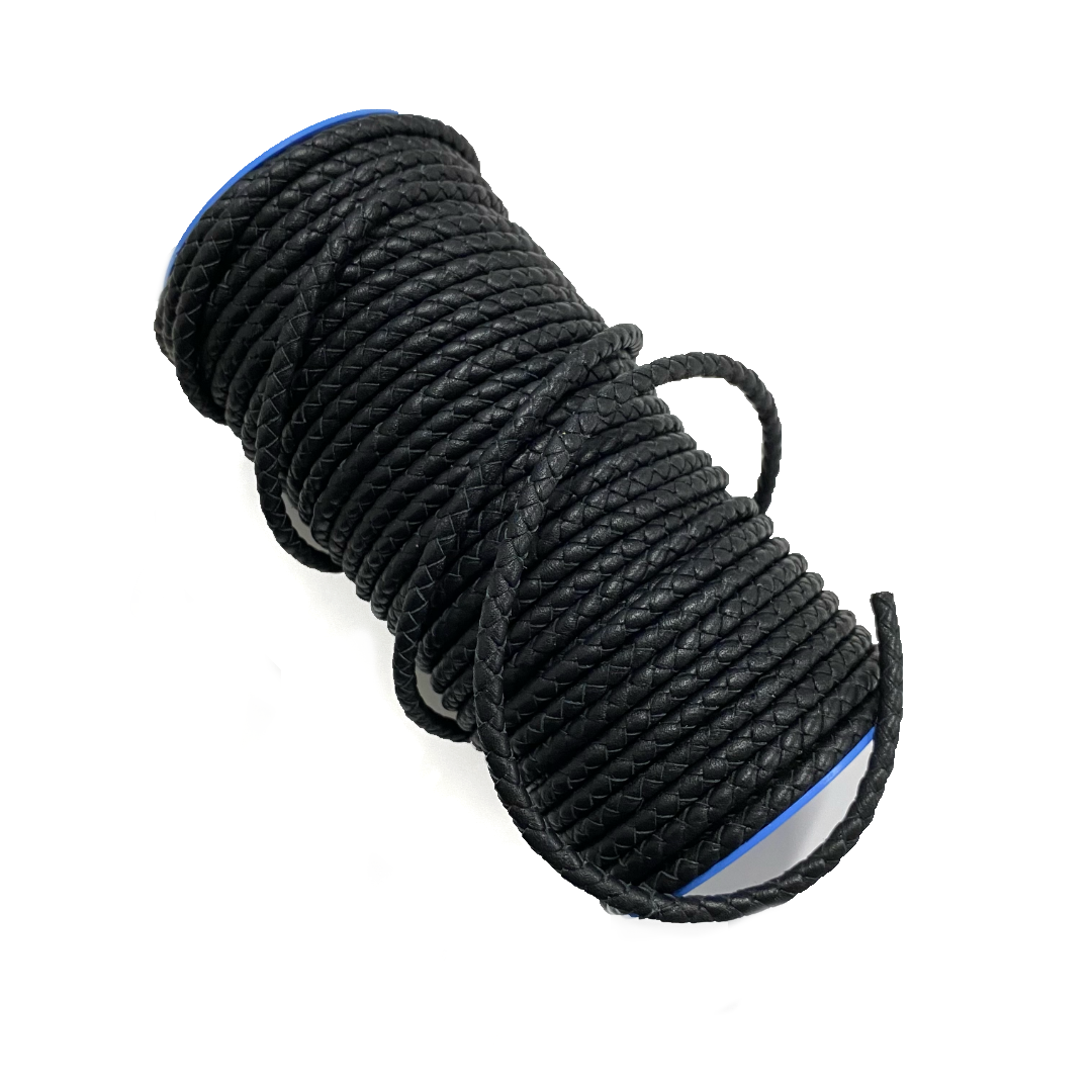 Braided Leather Cord | Black